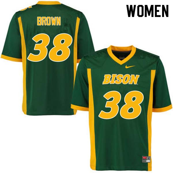 Women #38 Jaxon Brown North Dakota State Bison College Football Jerseys Sale-Green